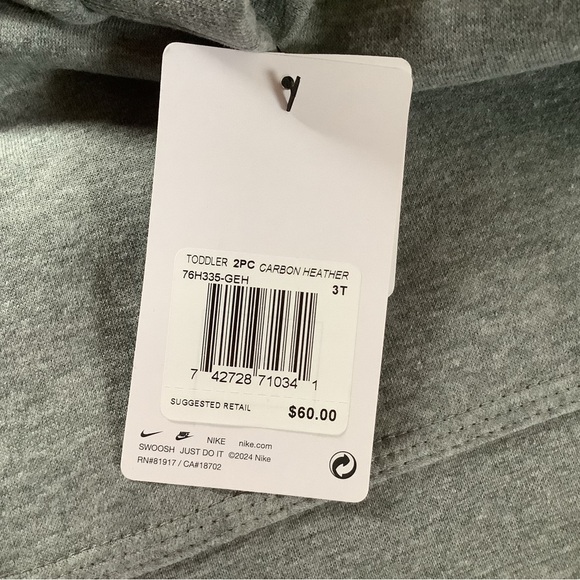 Nike toddler boys hoodie & jogger set size 3T(NWT)~PRICE IS FIRM~ - Picture 7 of 7